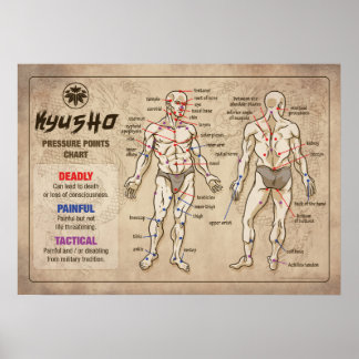 Kyusho - Übersicht über die Druckpunkte des mensch Poster