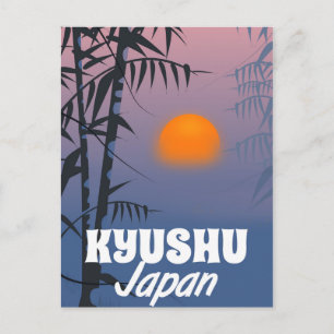 Kyushu Japan Vintage Reiseplakat Postkarte