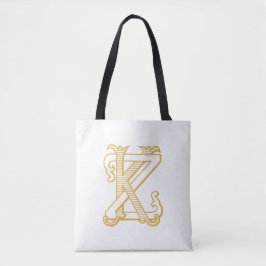 KZ oder ZK Vintage Monogramm-Initialen Logo-Totasc Tasche