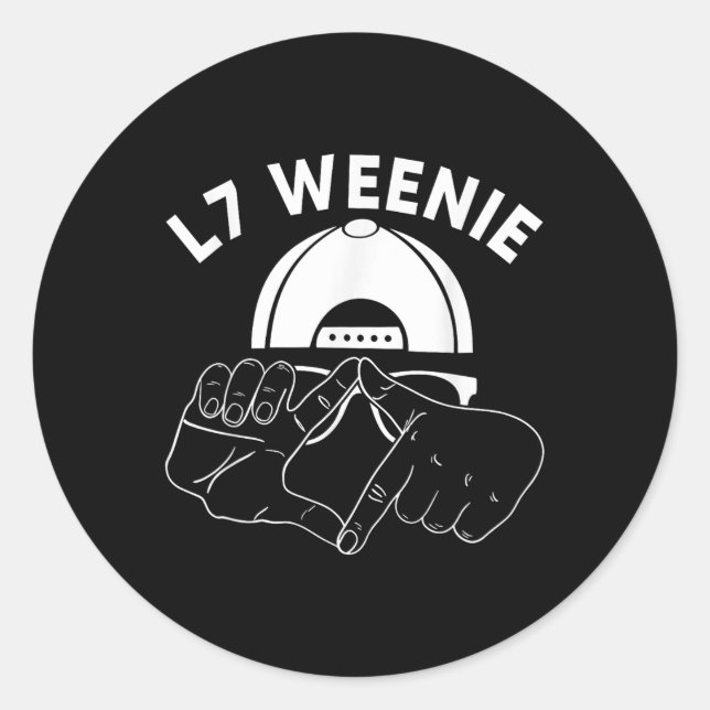 L7 Würstchen Loser Hände Funny 90s Baseball Softba Runder Aufkleber (Vorderseite)