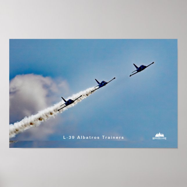 L-39 Albatros Trainer Jets über Higgins Lake, MI Poster (Vorne)
