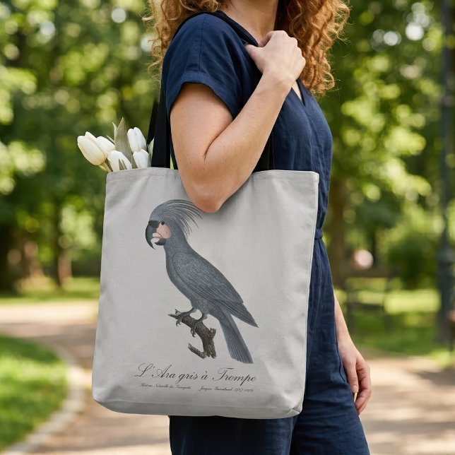 L’Ara gris à Trompe / Gray Palm Cockatoo Tasche (Great Black Palm Cockatoo, Probosciger aterrimus. Tote Bag)