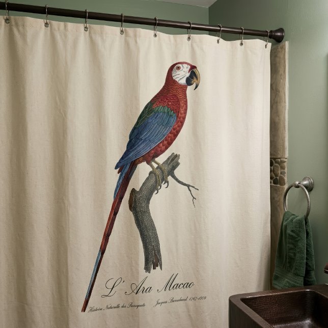 L' Ara Macao / Rot und Grün Duschvorhang (Red-and-green Macaw, Ara chloropterus. Shower Curtain)