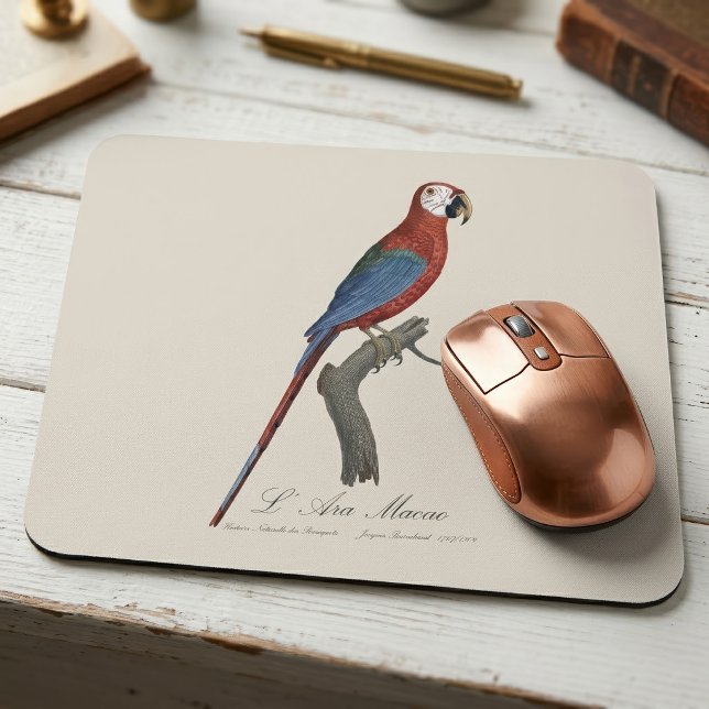 L' Ara Macao / Rot und Grün Mousepad (Red-and-green Macaw, Ara chloropterus. Mouse Pad)