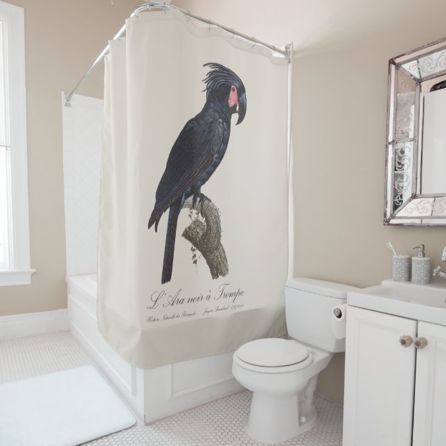 L' Ara Noir a Trompe / Palm Cockatoo Duschvorhang (Beispiel)