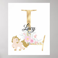 L Buchstabe personalisierter Name Monogramm mit Po