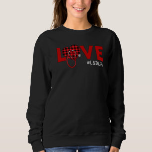 L D Nurse Kariert Red Liebe Heart Stethoscope Rn N Sweatshirt