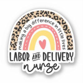 L&D Nurse Rainbow Labor und Lieferung Krankenpfleg Aufkleber
