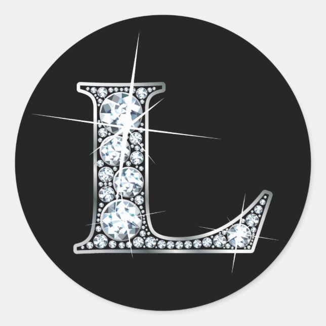 "L" Diamant Bling Sticker (Vorderseite)