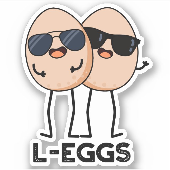 L-Eier Funny Egg Pun Aufkleber (Vorderseite)