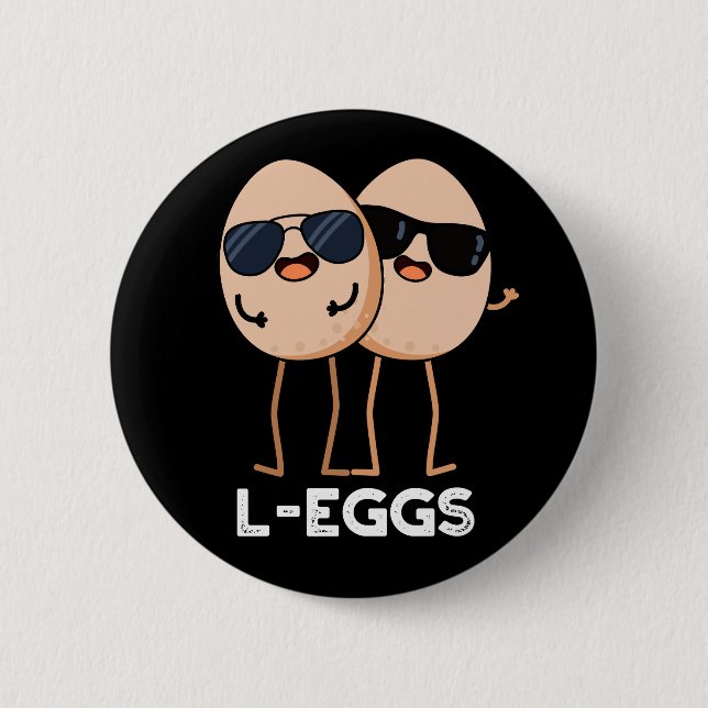 L-Eier Funny Egg Pun Dark BG Button (Vorderseite)