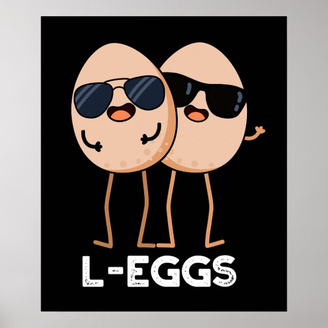 L-Eier Funny Egg Pun Dark BG Poster (Vorne)