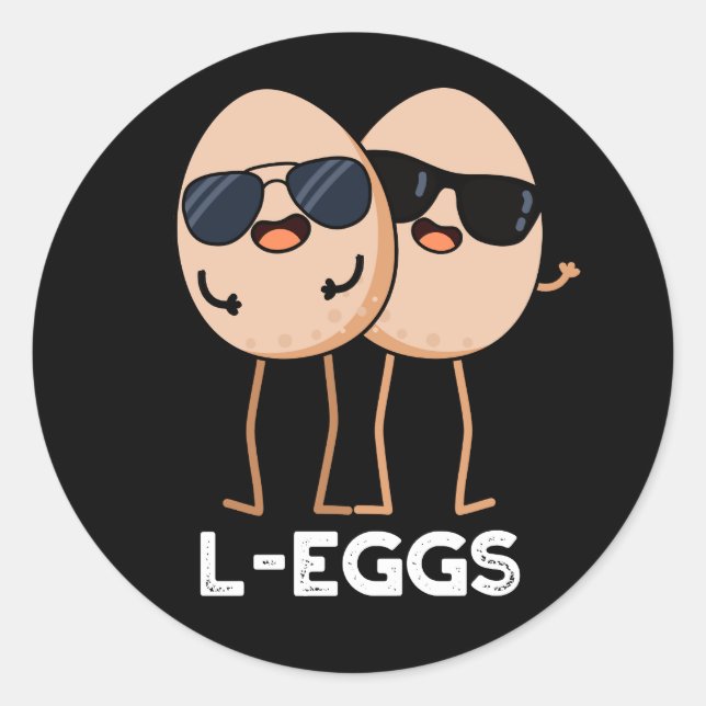 L-Eier Funny Egg Pun Dark BG Runder Aufkleber (Vorderseite)