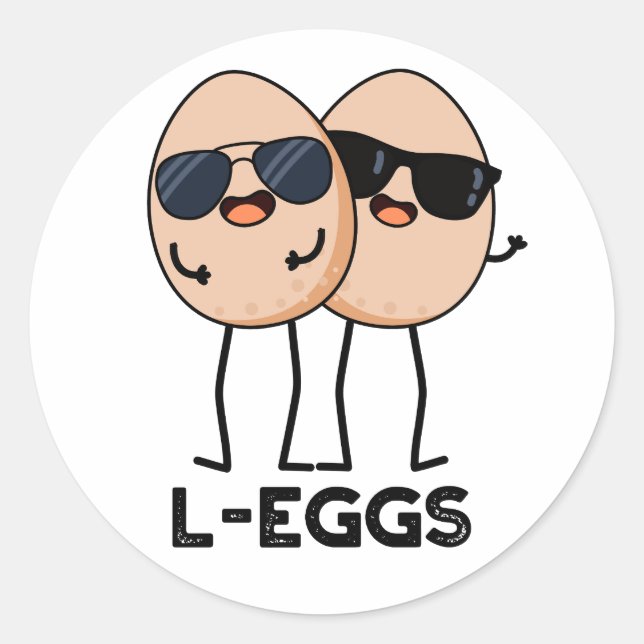L-Eier Funny Egg Pun Runder Aufkleber (Vorderseite)