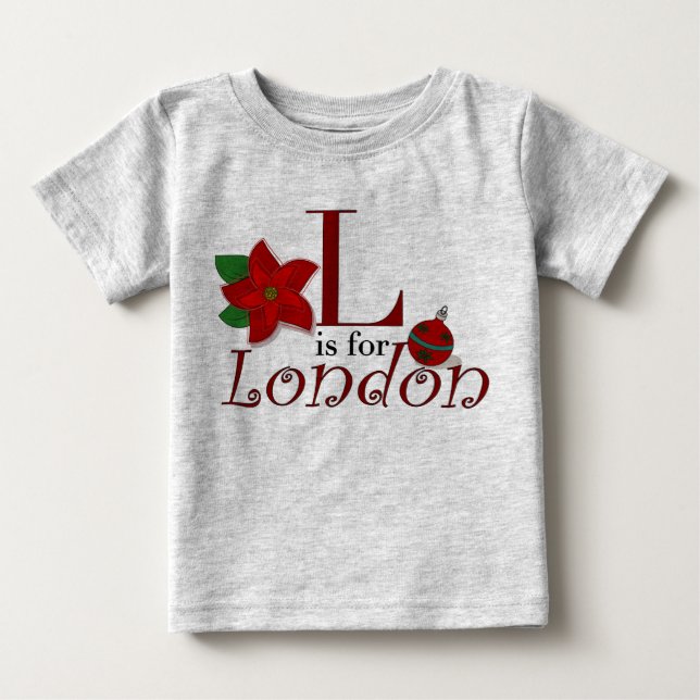 L est pour Londres, le premier T-shirt de Noël pou (Devant)