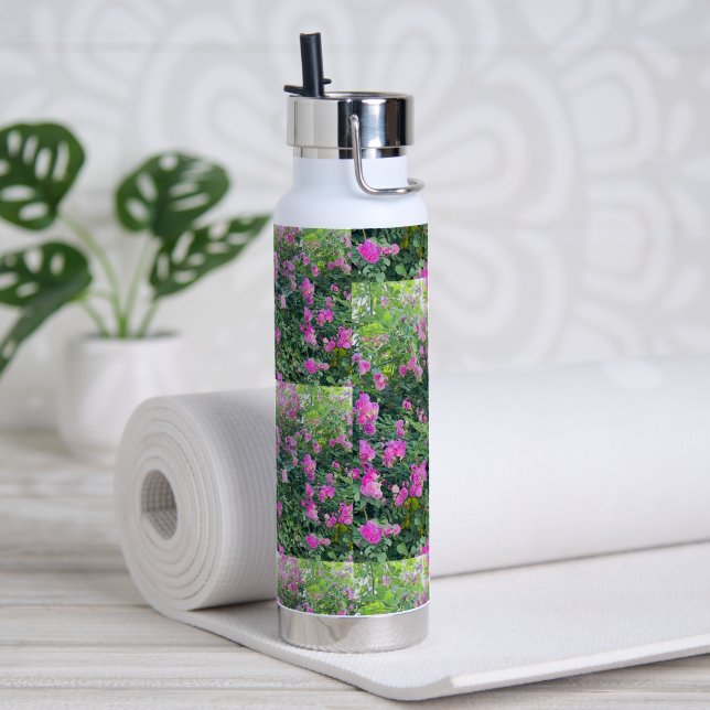 l Farbiges Blume Muster Trinkflasche (Yoga)