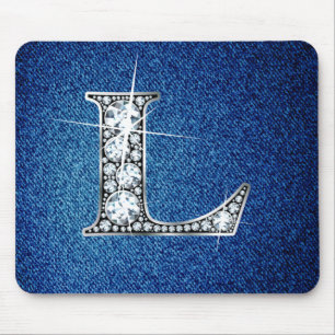 L Imitate -"Diamant Bling" auf Denim Mousepad