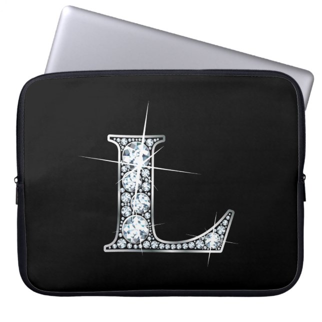 L Imitate-"Diamant"-Monogramm Laptopschutzhülle (Vorderseite)