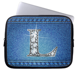 L Imitate "Diamond" Denim Stitching Electronics Ba Laptopschutzhülle