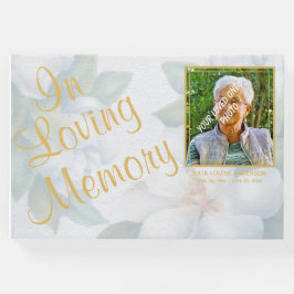 l 'In Love Memory' Foto Beerdigung floral Gästebuch