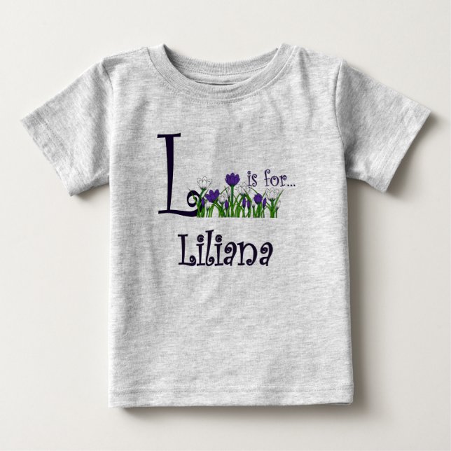 L is for Liliana Niedlich Spring Flowers T - Shirt (Vorderseite)