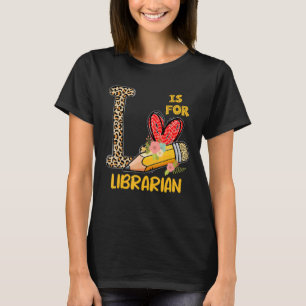 L ist für den Librarian Appreciation Leopard Back T-Shirt