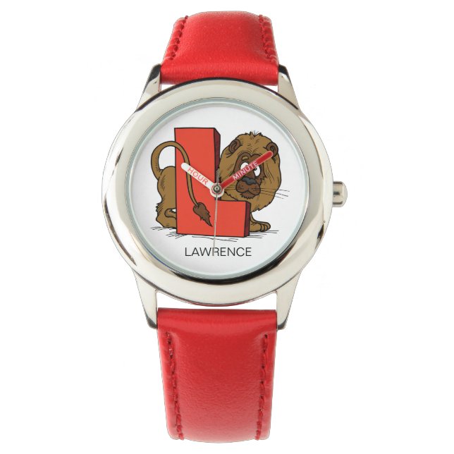 L ist für ___ individuelle Name Kid's Armbanduhr (Vorderseite)