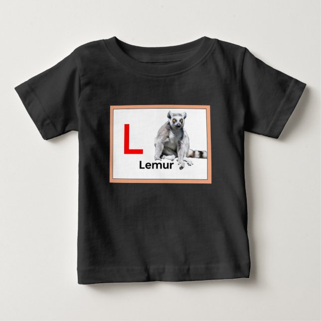 L ist für Lemur Baby T-shirt (Vorderseite)
