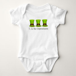L ist für Leprechaun Green Tophat St. Patrick's Da Baby Strampler
