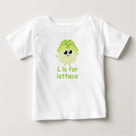 L ist für LETTUCE Green Veggie Alphabet L Baby T-shirt