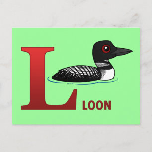 L ist für Loon Postkarte