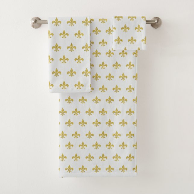 L@@K ! - Joli Gris & Or Fleur de Lis Motif (En situation)