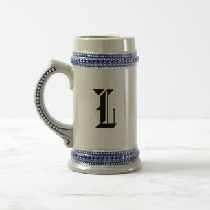 L Letter Printed Stein Tasse: Personalisiert Charm Bierglas