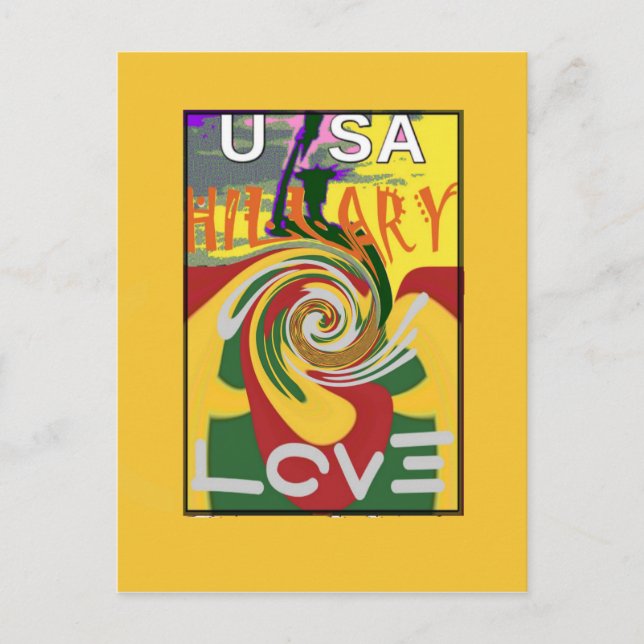 l Liebe Hillary USA Präsident Stronger Together re Postkarte (Vorderseite)