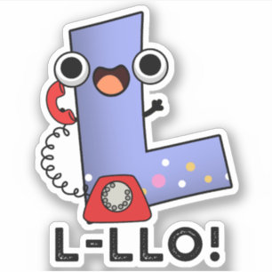 L-llo Funny Letter L Pun Aufkleber