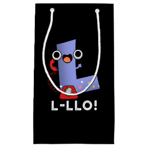 L-llo Funny Letter L Pun Dark BG Kleine Geschenktüte