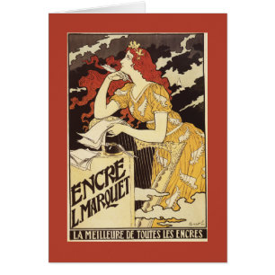 L. Marquet Ink Rouge-A dirigé la femme et l'harpe