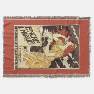 L. Marquet Tinte Rothaarige Frau & Harfe Decke