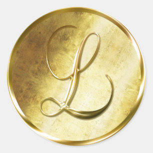 L Monogram Imitate Gold Umschlag Aufkleber Sticker