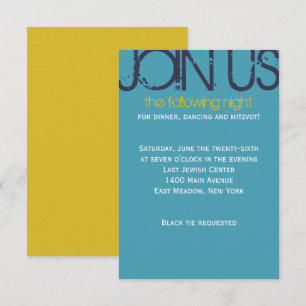 L Monogram, Initial Bar Bat Mitzvah Party Card Einladung