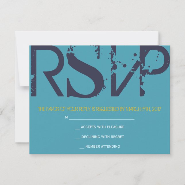 L Monogram Initials Bar Bat Mitzvah Reply Card RSVP Karte (Vorderseite)