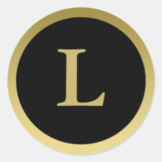 L: Monogram L Elegant Gold and Black Stickers