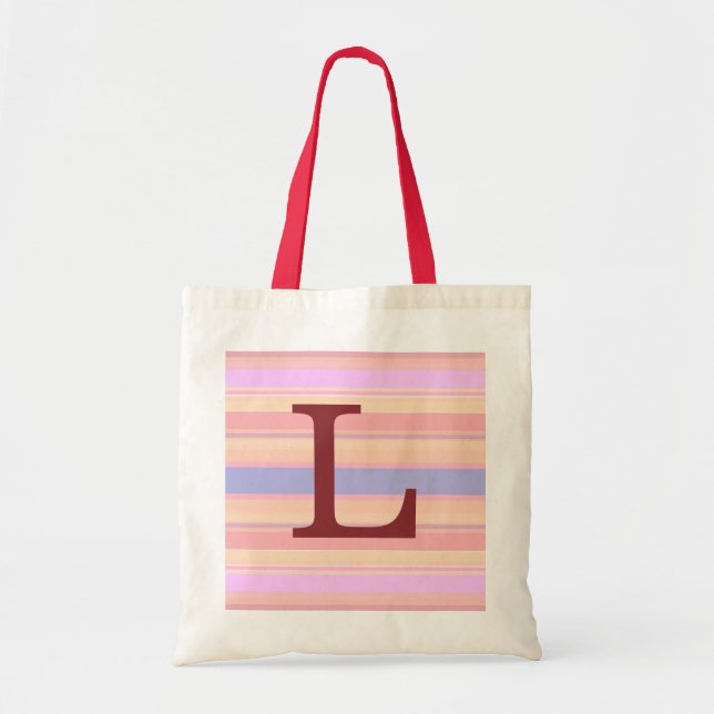 L: Monogram L Summer Stripes Fute Tote Bag Tragetasche (Vorne)