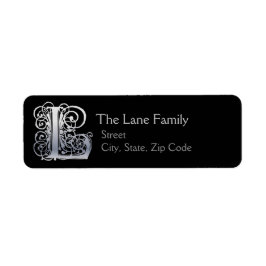 L Monogram "Silver Lace" Design Address Lables