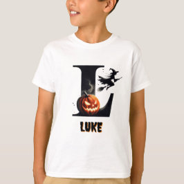 L Monogram Trick oder Treat Niedlich Halloween T-Shirt