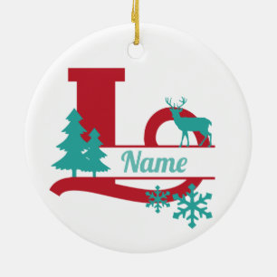L Monogram Urlaubserinnerung Keramik Ornament