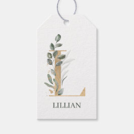 L Monogramm Floral Personalisiert Geschenkanhänger