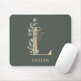 L Monogramm Floral Personalisiert Mousepad