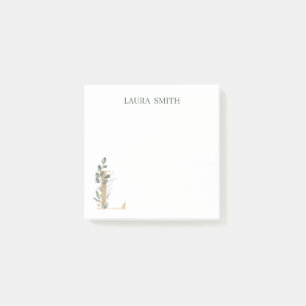 L Monogramm florale Personalisiert Postit-Hinweise Post-it Klebezettel