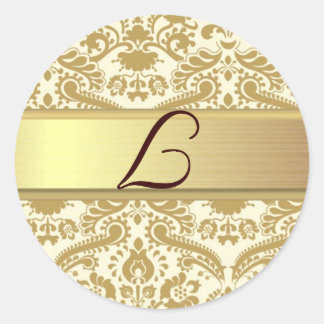 L Monogramm Runder Aufkleber